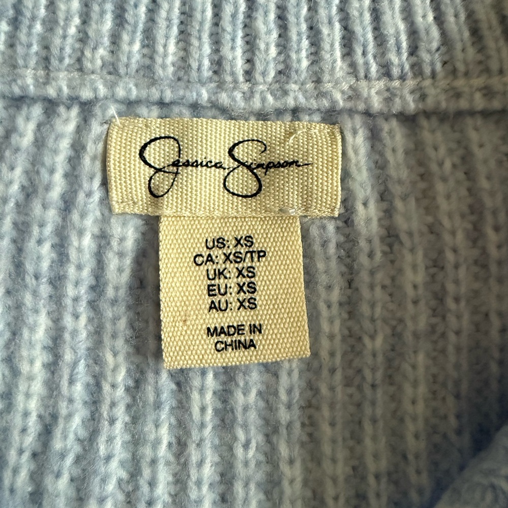 Jessica Simpson Light Blue Ribbed Cardigan - Picture 2 of 2